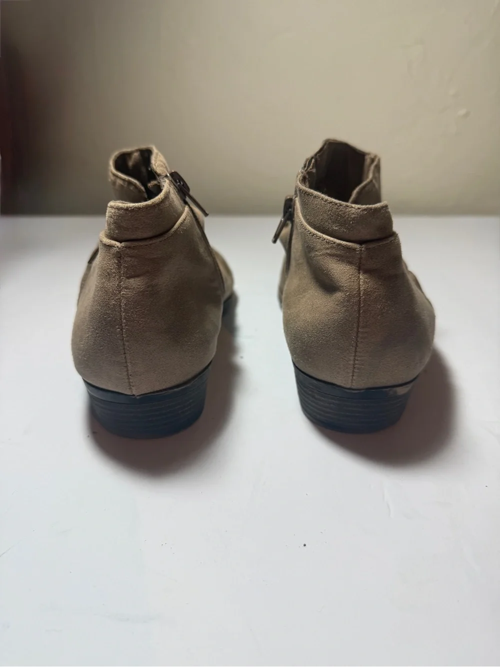 Maurice’s Women’s Sueded Faux Leather Tan Zip-Up Boots Size 10M